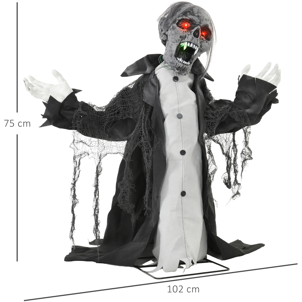 HOMCOM Voice Activated Animatronics Skeleton Halloween Decoration Image 9
