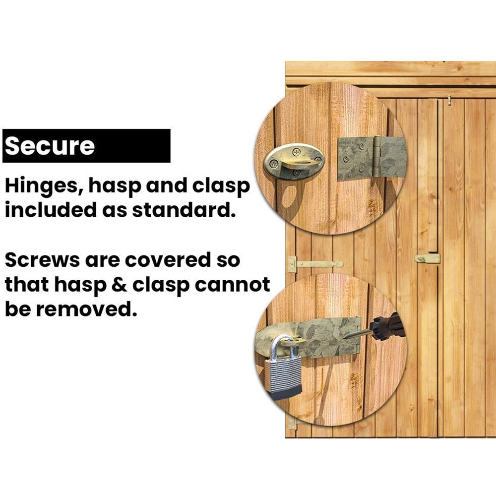 Dunster House Taarmo 5 x 7ft Brown Heavy-Duty Pent Garden Log Shed Image 8