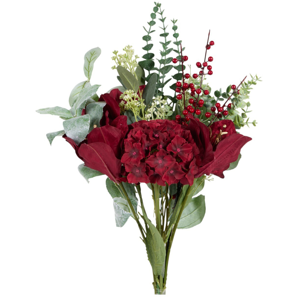 Berry Lily and Hydrangea Bouquet - Red Image 4