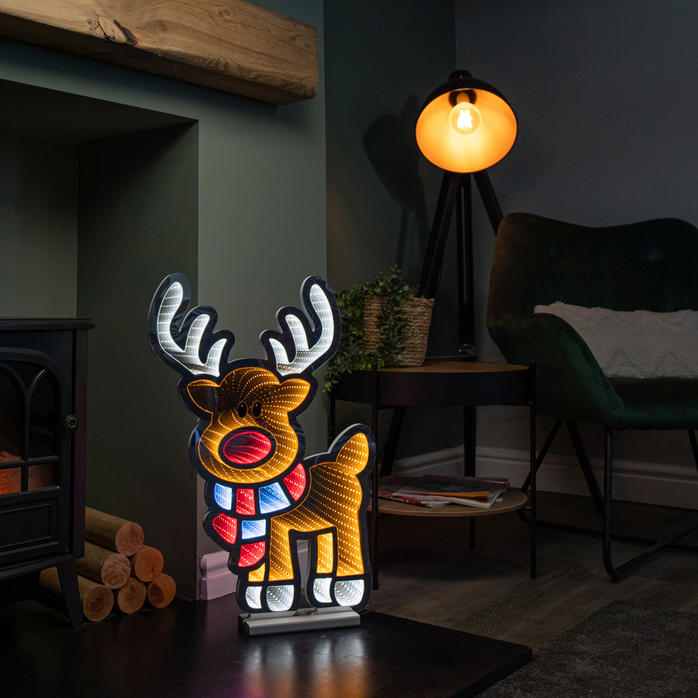 Samuel Alexander Multicoloured LED Reindeer Infinity Christmas Decoration 60cm Image 8