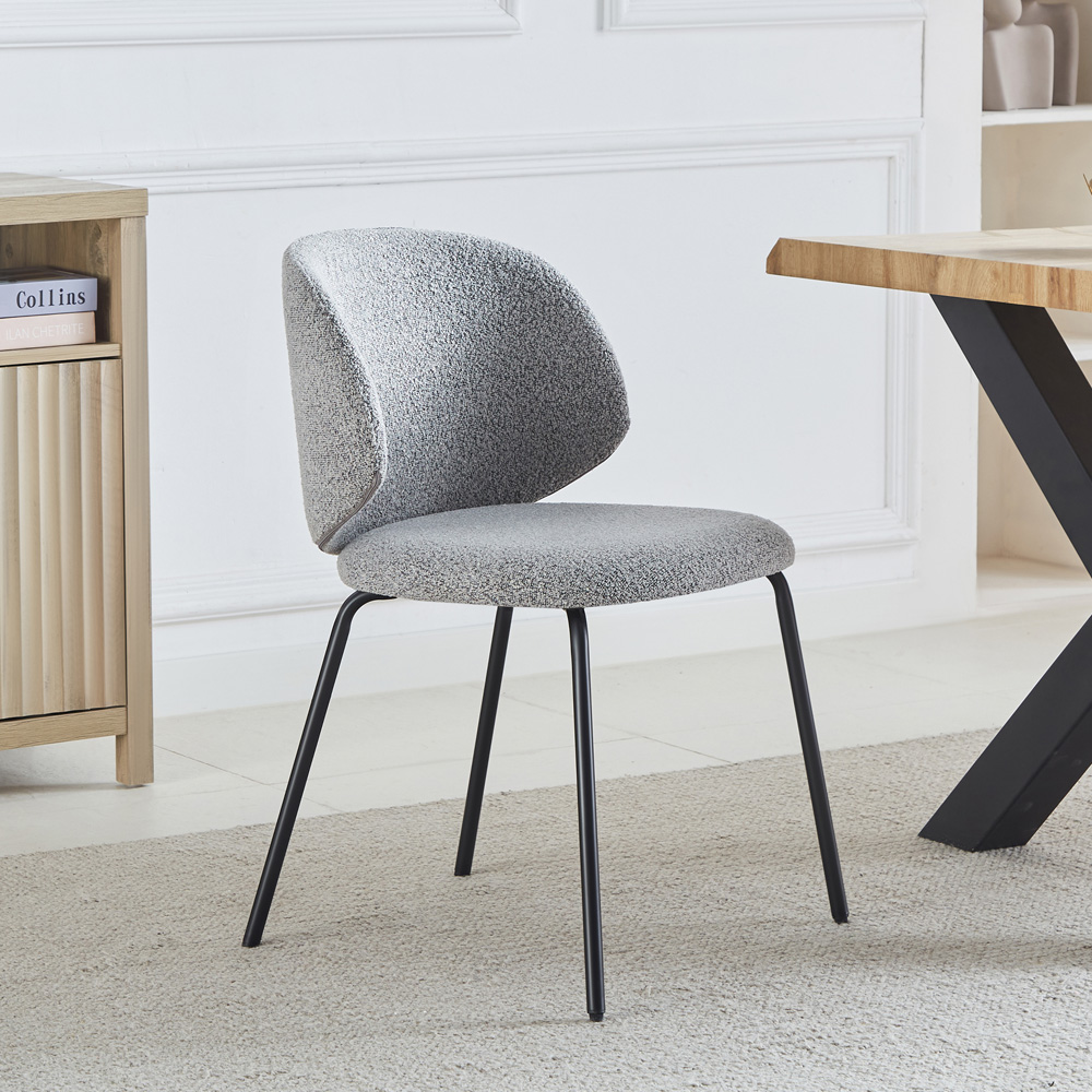 Artemis Home Ardesio Set of 2 Light Grey Fabric Dining Chair Image 2