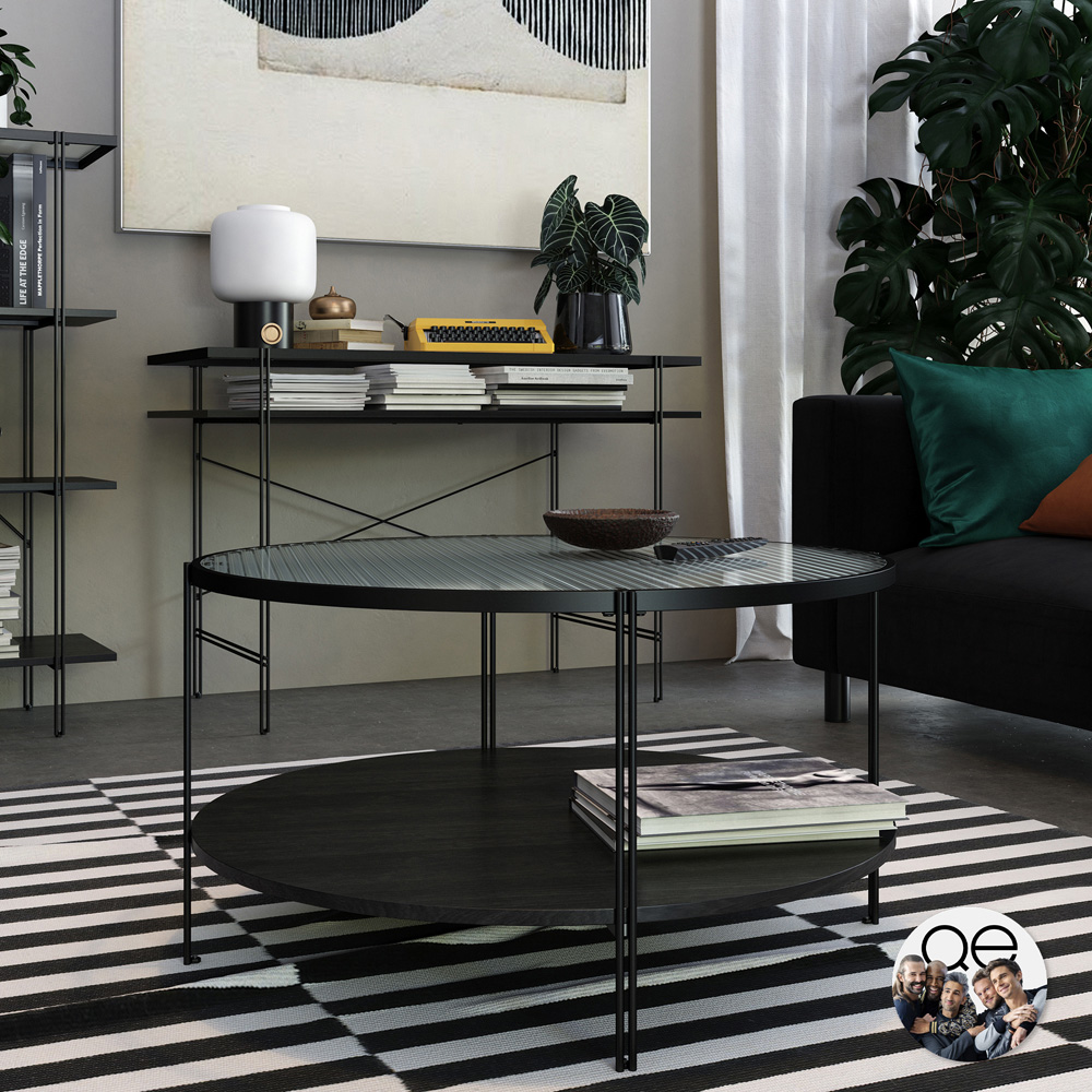 Dorel Wainwright Black Oak Round Coffee Table Image 9