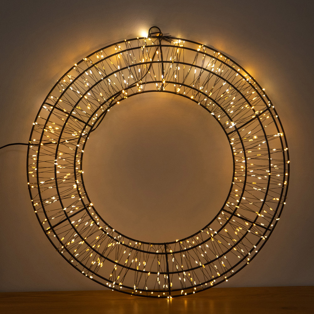 Samuel Alexander 720 Warm White LED 3D Metal Christmas Wreath 50cm Image 7