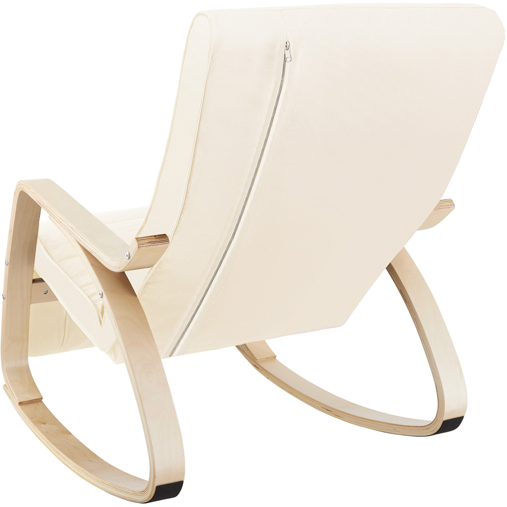 tectake Onda Beige Rocking Chair with Adjustable Footrest Image 3