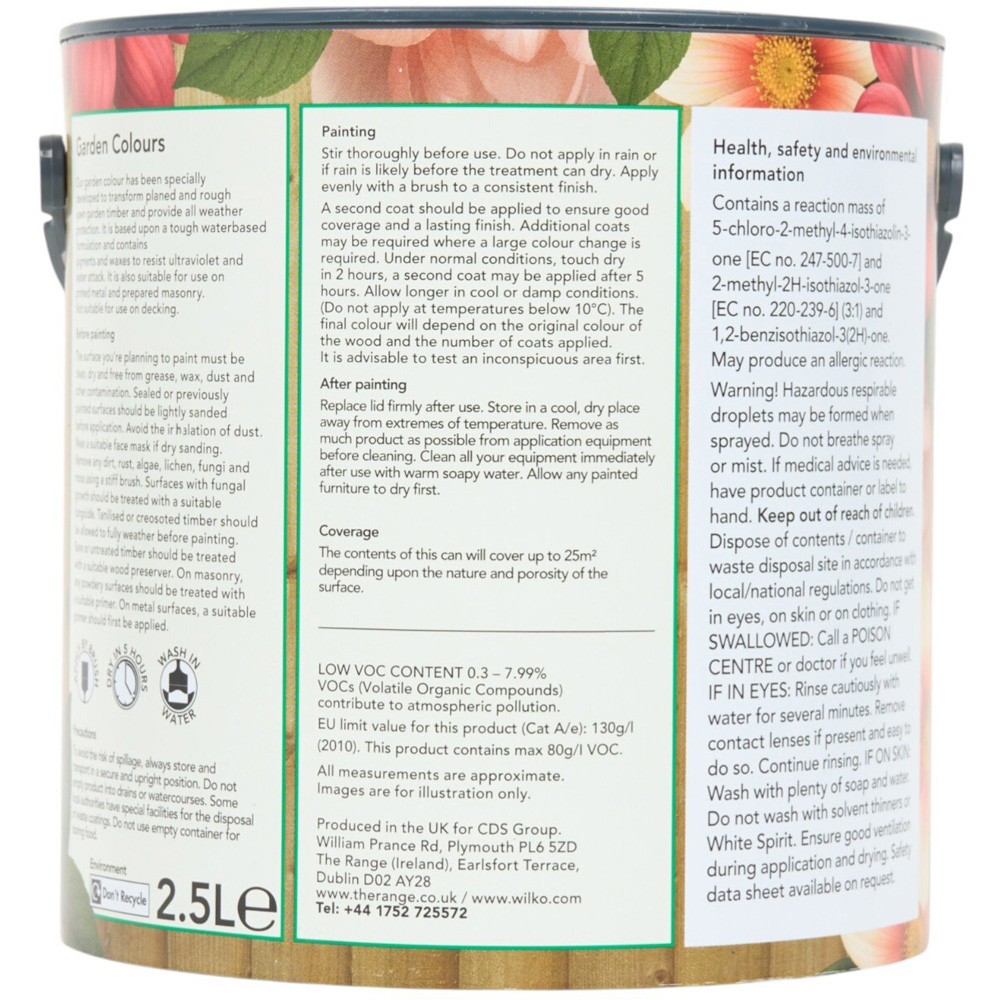 Wilko Garden Colours Coastal Cliff Wood Paint 2.5L Image 2