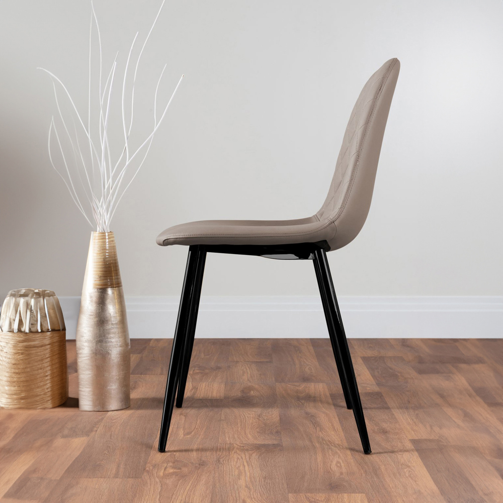 Furniturebox Arona Solara Concrete Effect 6 Seater Round Dining Set Grey Black and Cappuccino Image 4