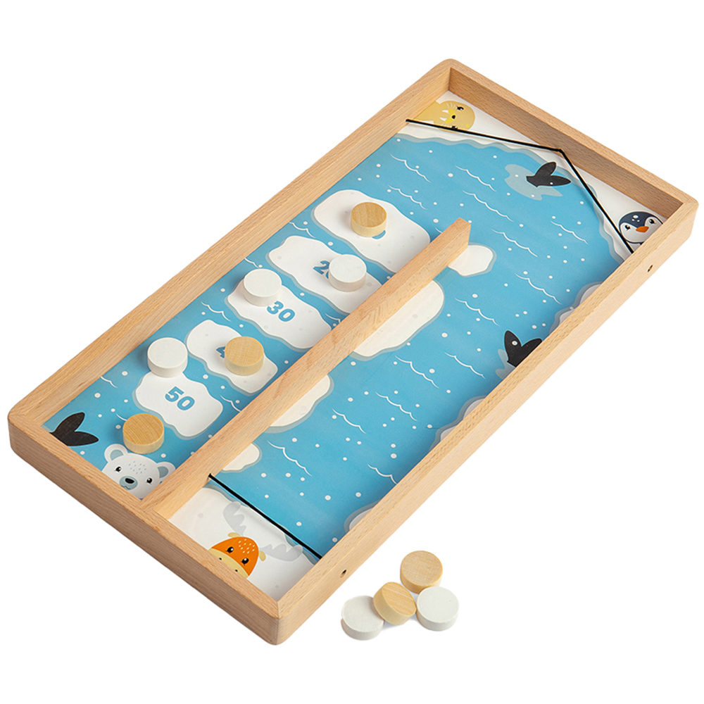 Bigjigs Toys Wooden Arctic Animal Ice Puck Game Image 1