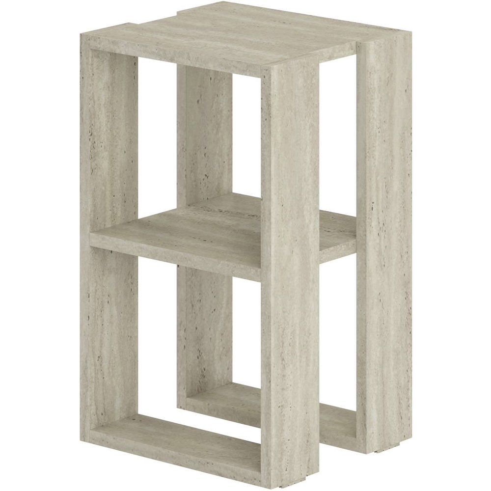 Decortie Lonie Light Stone Bedside Table Image 2