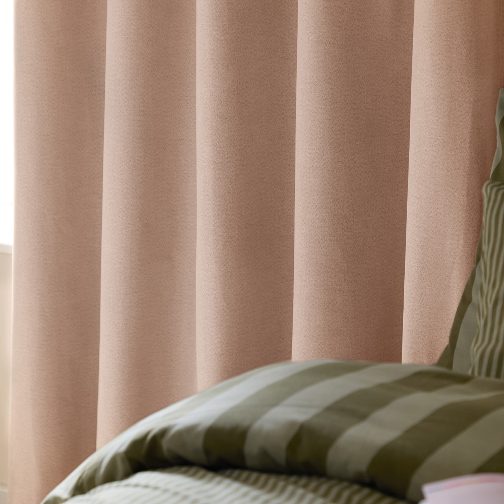 Furn The Ultimate Pink Textured Woven Blackout Eyelet Curtains 117 x 183cm Image 3