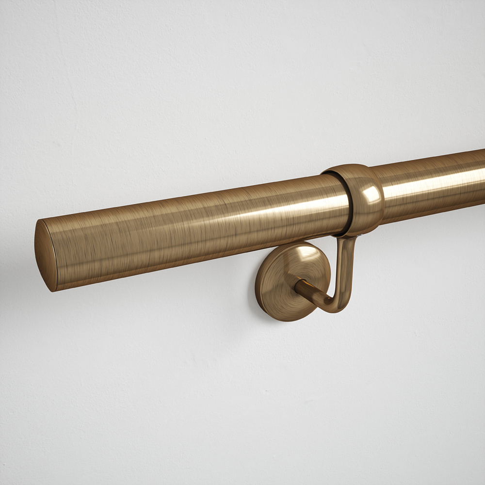Forgeworks Antique Brass Stair Hand Rail Kit 3.6m Image 6