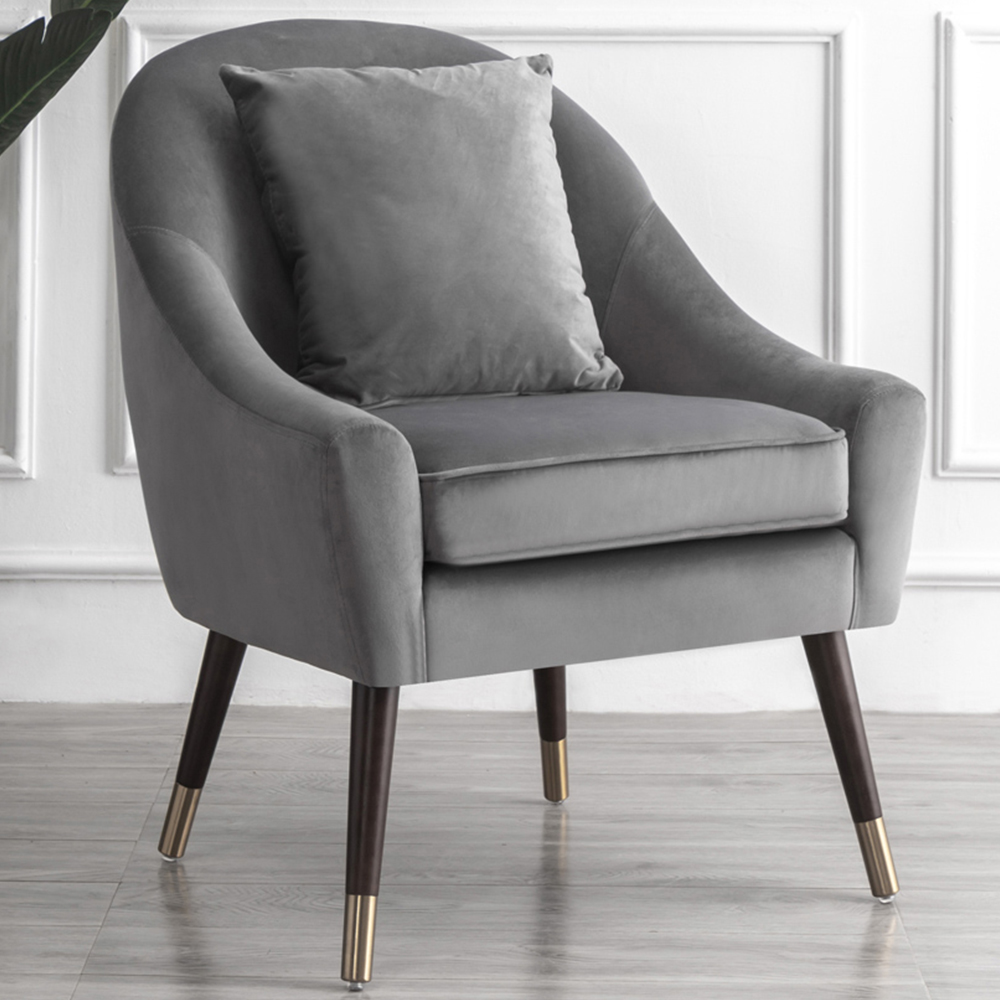 Artemis Home Octavia Grey Velvet Accent Chair Image 1