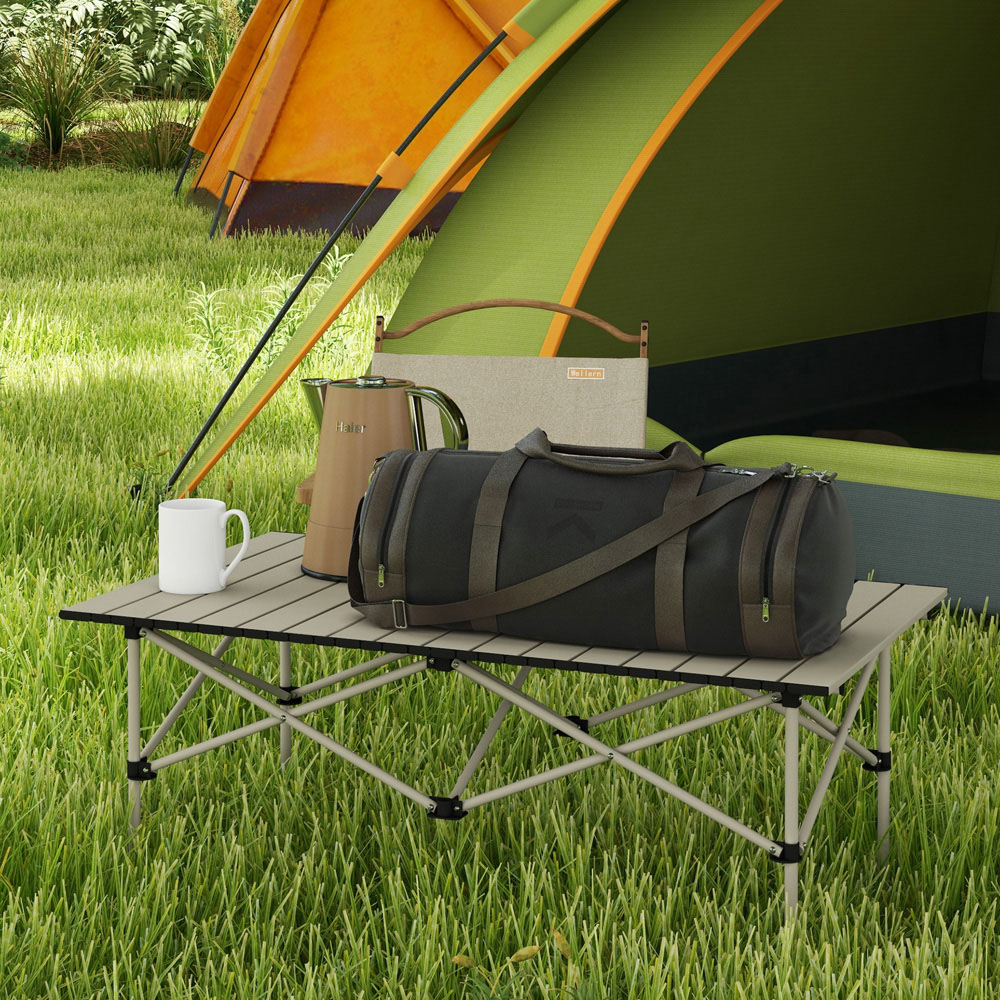 Outsunny Silver Aluminium Foldable Camping Table with Carry Bag Image 3