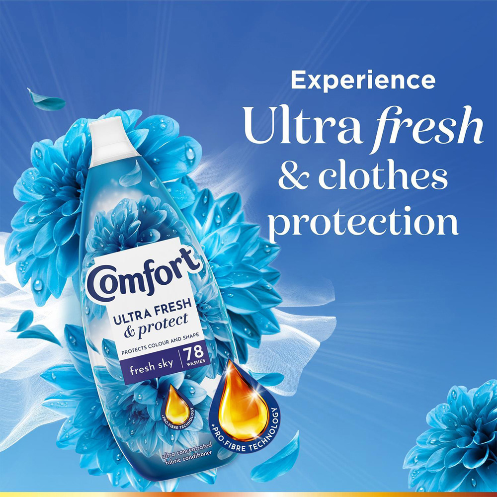 Comfort Ultra Fresh and Protect Fresh Sky Fabric Conditioner 78 Washes 1.17L 6 Pack Image 8