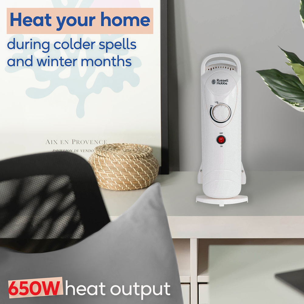Russell Hobbs RHOFR3001 White Oil Filled Radiator 650W Image 7