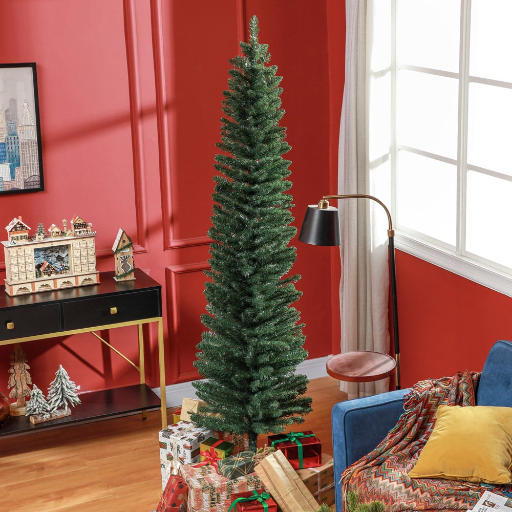 Everglow Pencil Artificial Christmas Tree with Branches 7ft Image 2