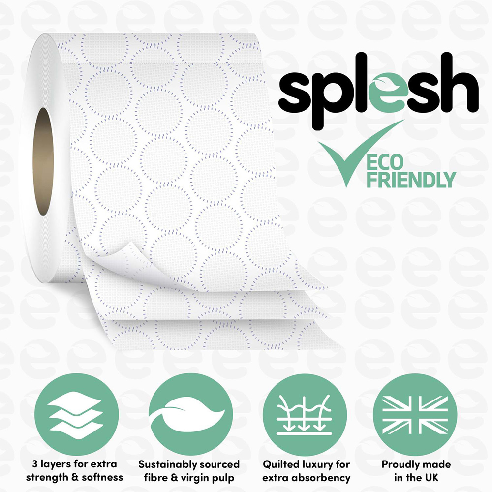 Splesh Quilted Luxury White Soft Toilet Tissue 36 Rolls 3 Ply Image 5