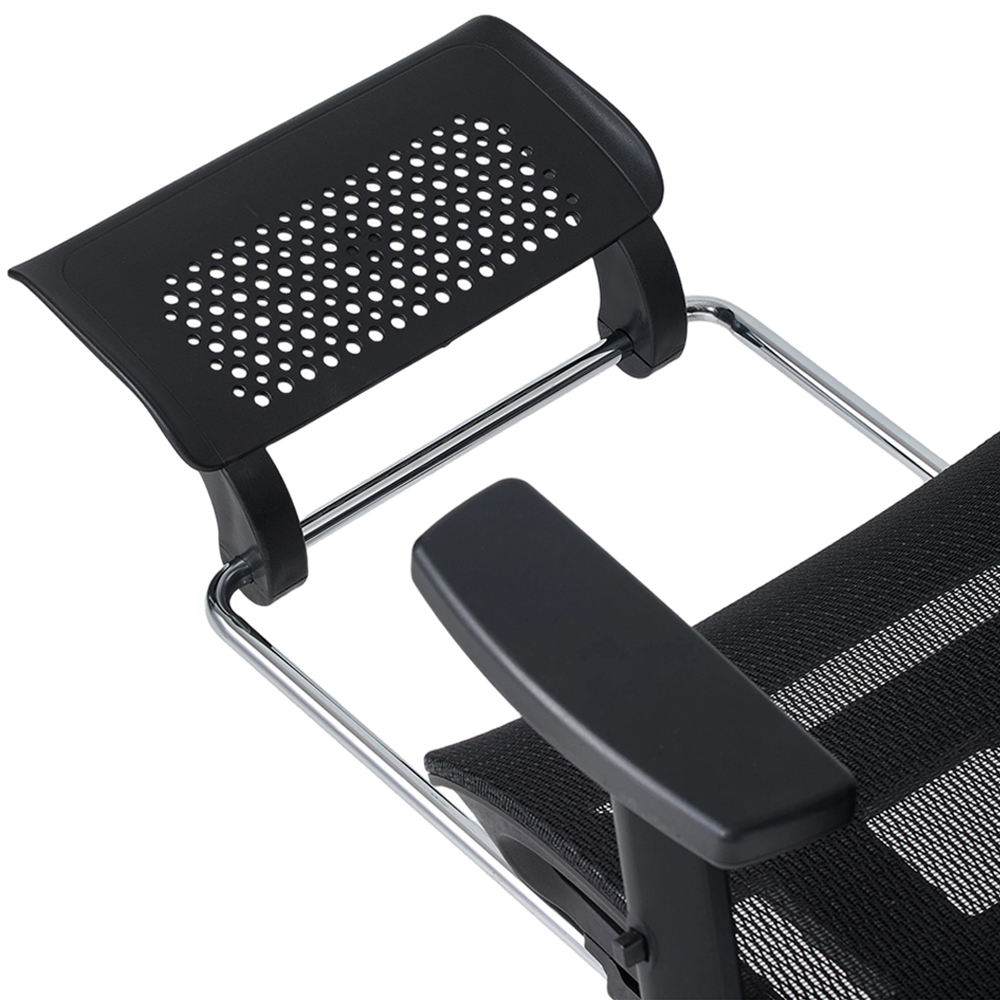 Living and Home Black Height Adjustable Mesh Office Chair with Footrest Image 6