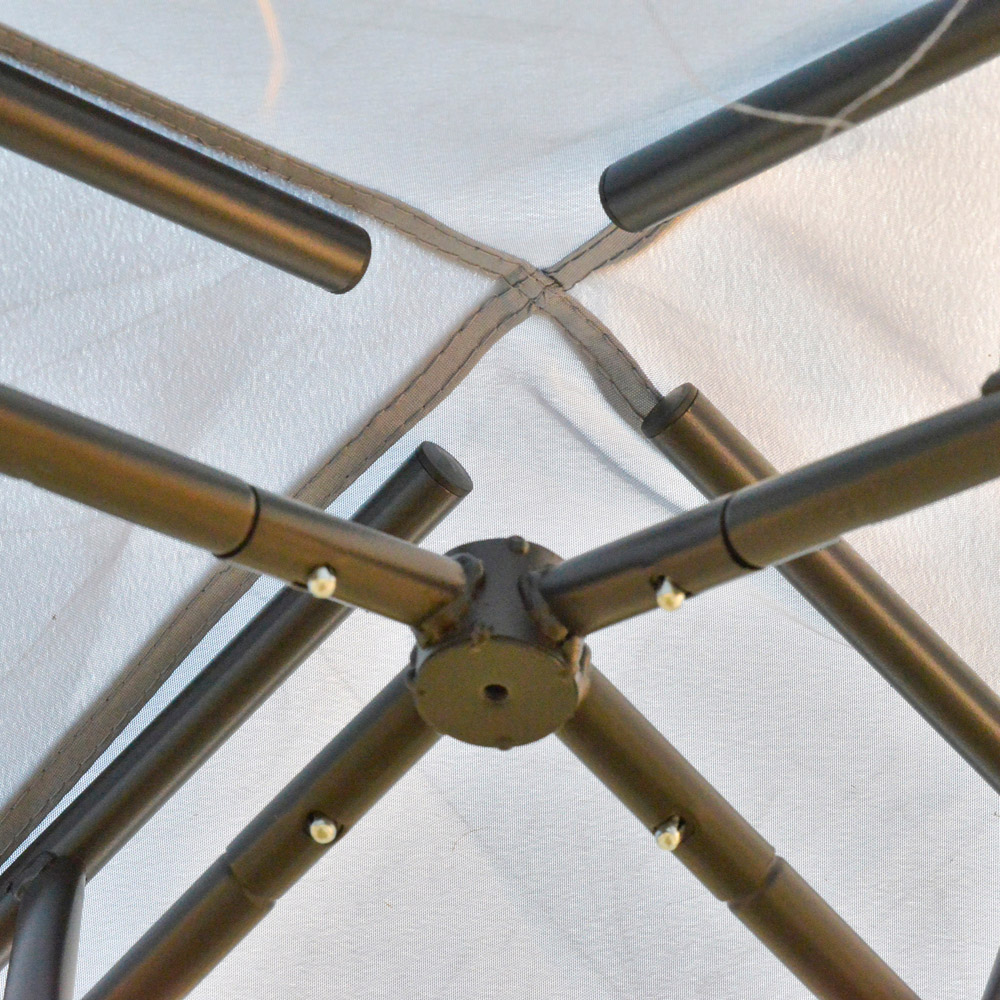 3x3m Gazebo 2-tier Roof Party Tent Grey Image 3
