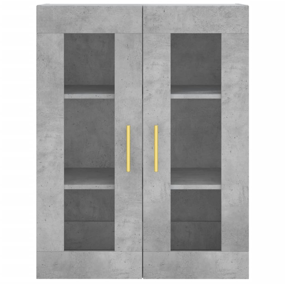 vidaXL 2 Glass Door Concrete Grey Wall Mounted Cabinet Image 7