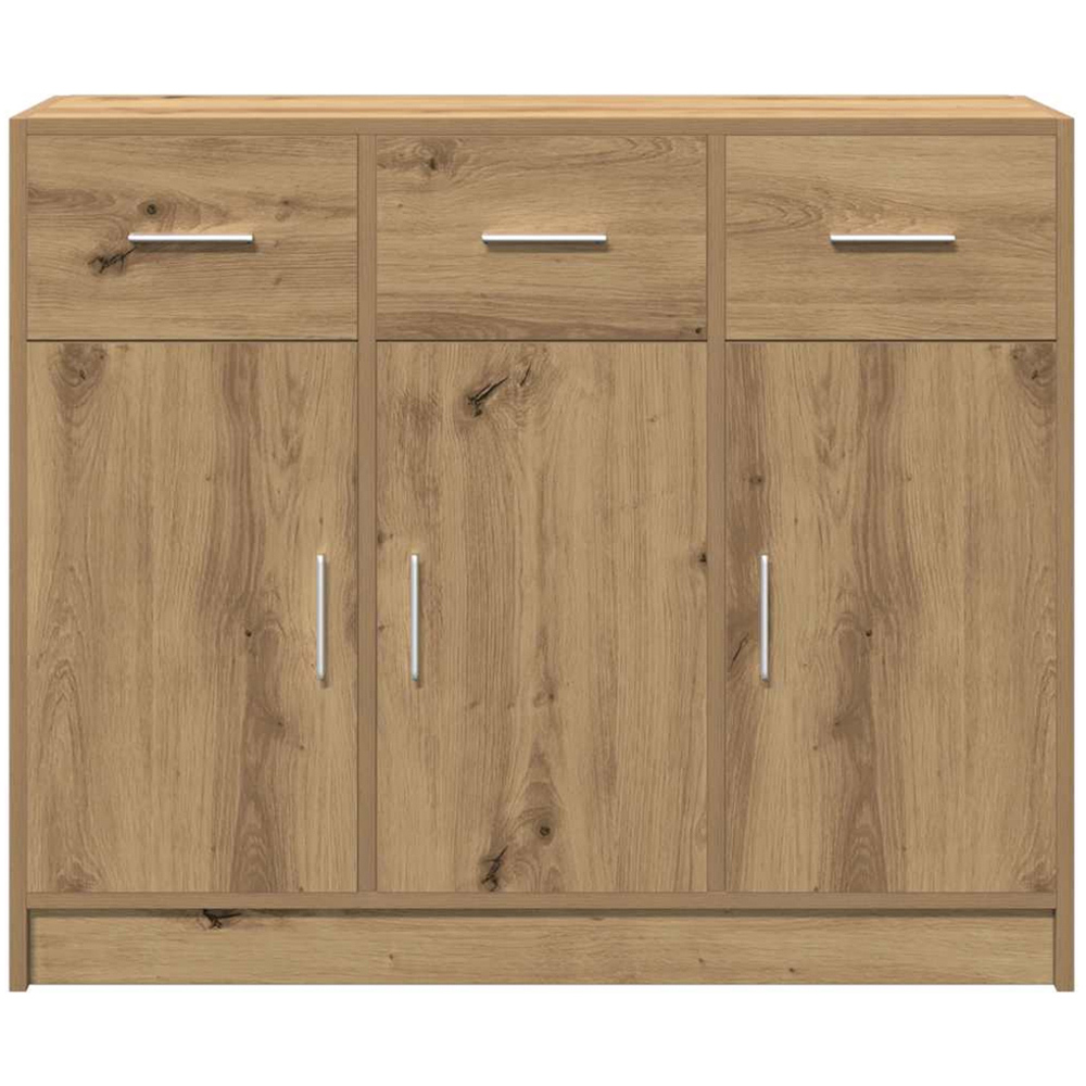 vidaXL 3 Door 3 Drawer Artisan Oak Sideboard Image 4