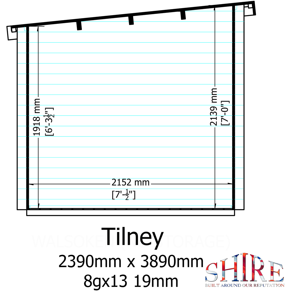 Shire Tilney 8 x 13ft Pent Garden Log Cabin Image 7