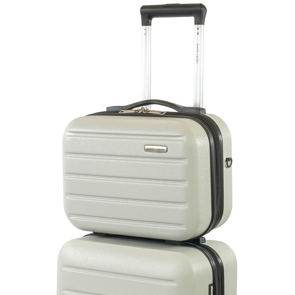 Pierre Cardin Set of 2 Silver Lightweight Hard Shell Trolley Suitcase and Mini Vanity Case Set Image 3