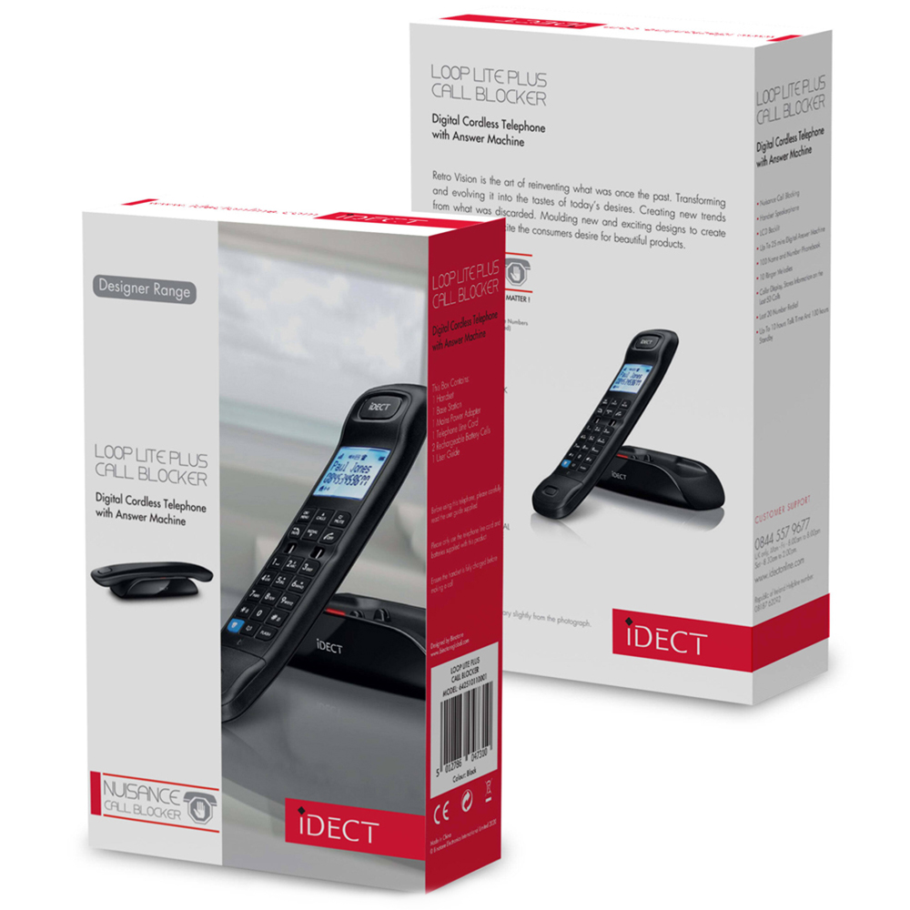 Binatone iDECT Loop Lite Plus Call Black Cordless Phone Image 7