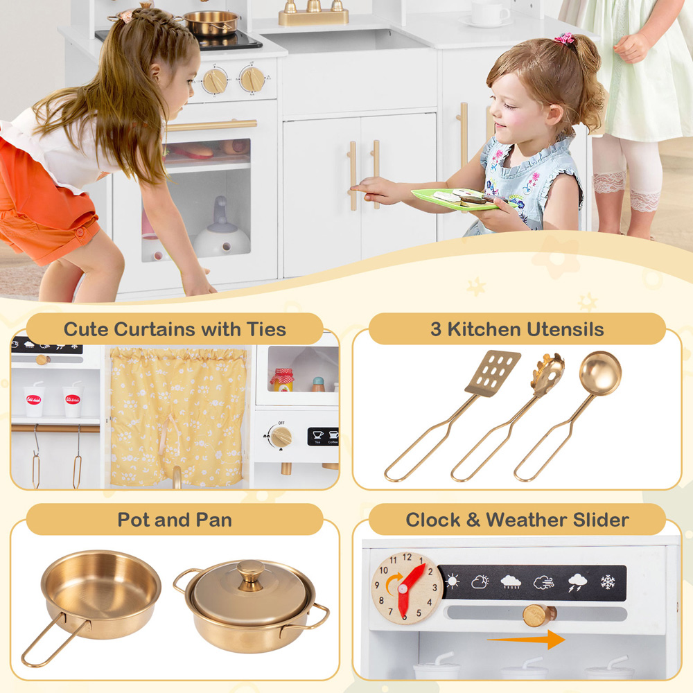 Costway Kids White Kitchen Playset Image 4
