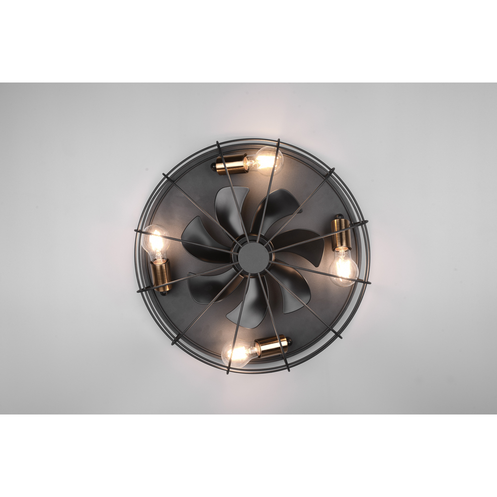 RIO Trondheim Matt Black Ceiling Fan Light with Remote Control Image 4