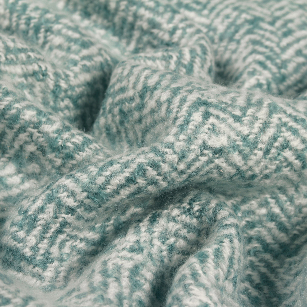 furn. Teal Weaver Herringbone Throw Image 3