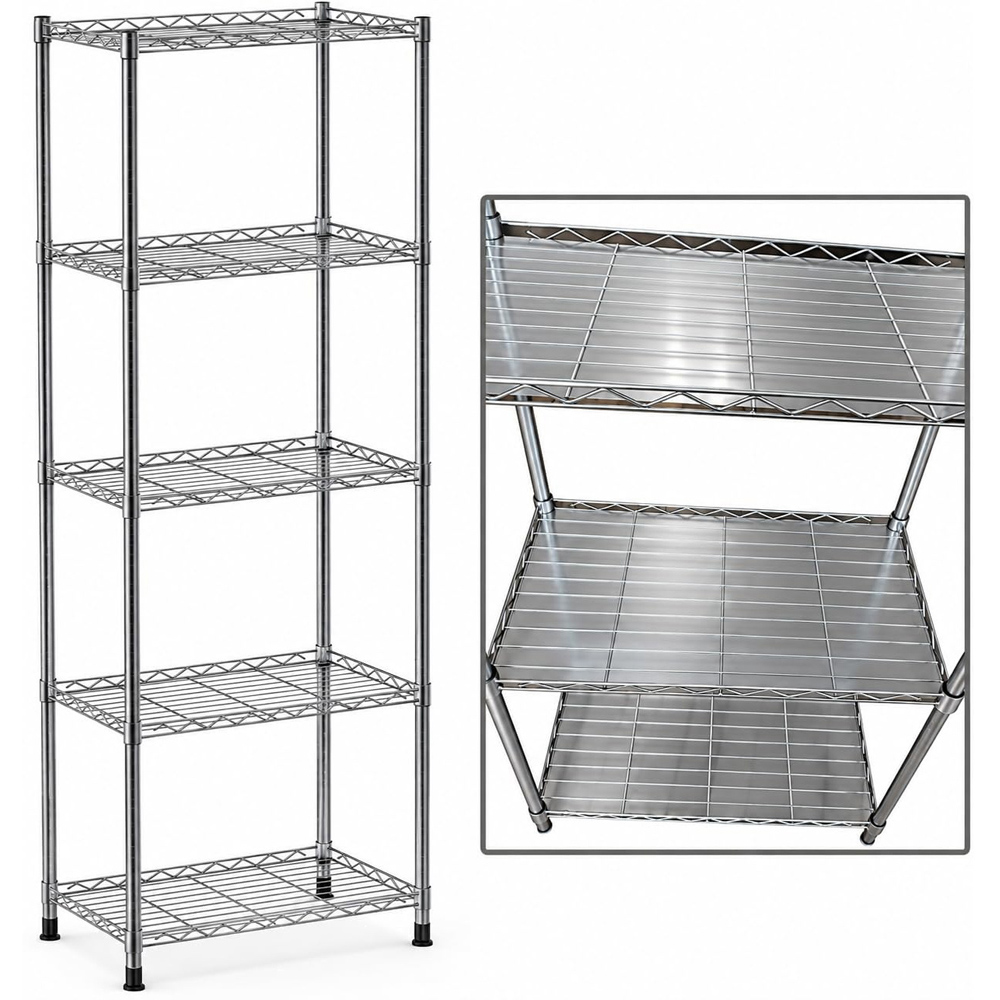 ATEK 5-Tier Silver Metal Wire Storage Rack Image 3