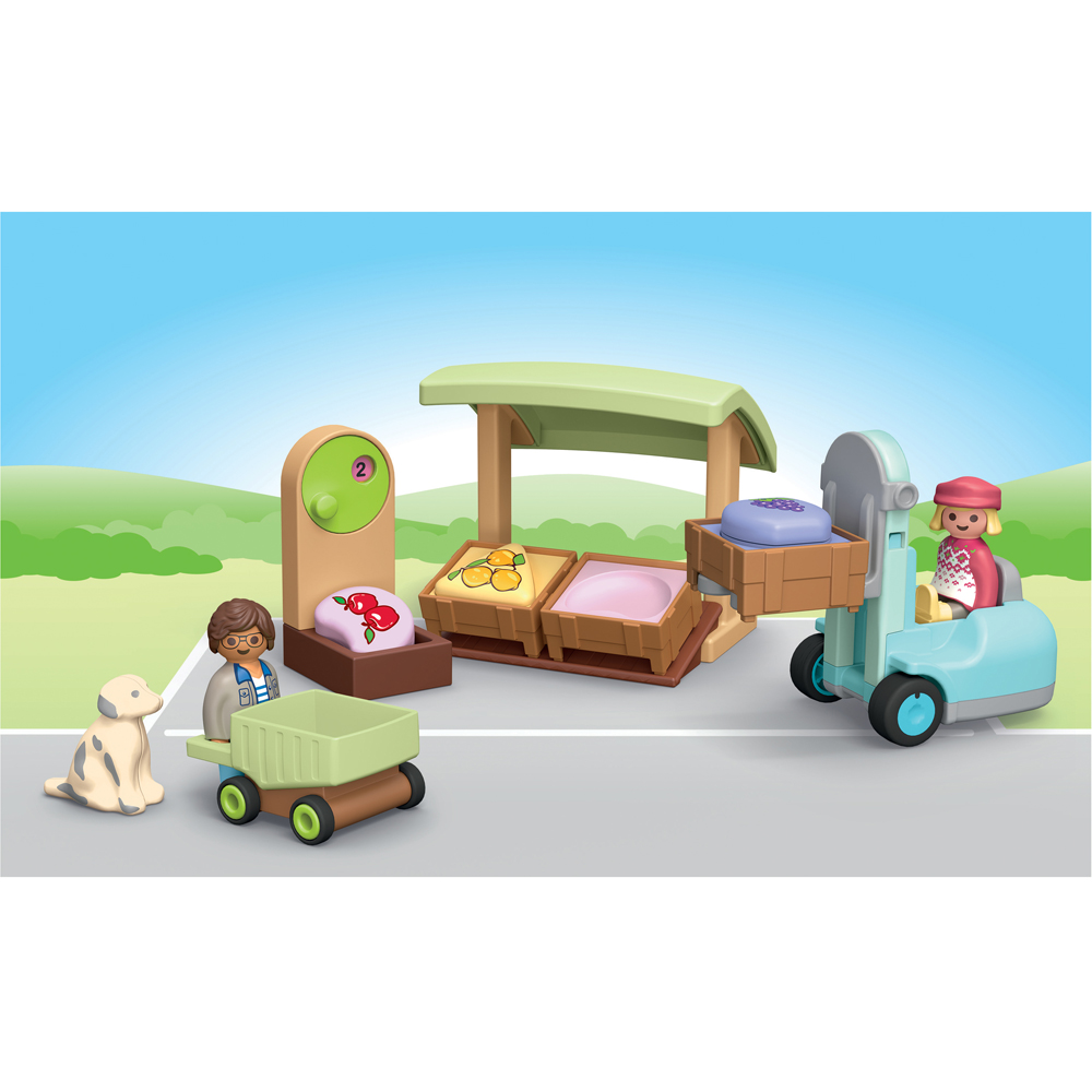 Playmobil Junior Organic Market Stall and Forklift Playset Image 5