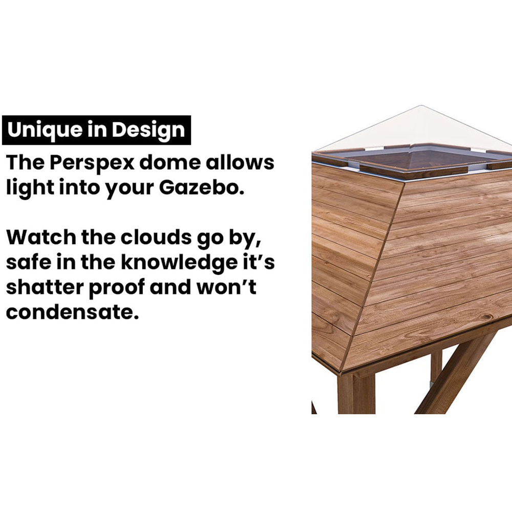 Dunster House Utopia 3 x 3m Brown Wooden Diamond Corner Pergola Image 5