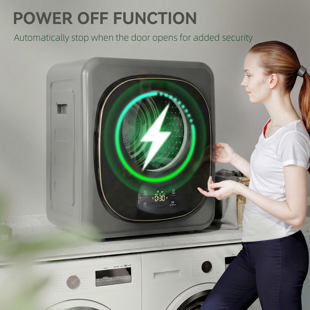 HOMCOM Grey Compact Small Tumble Dryer Machine 4kg 800W Image 6