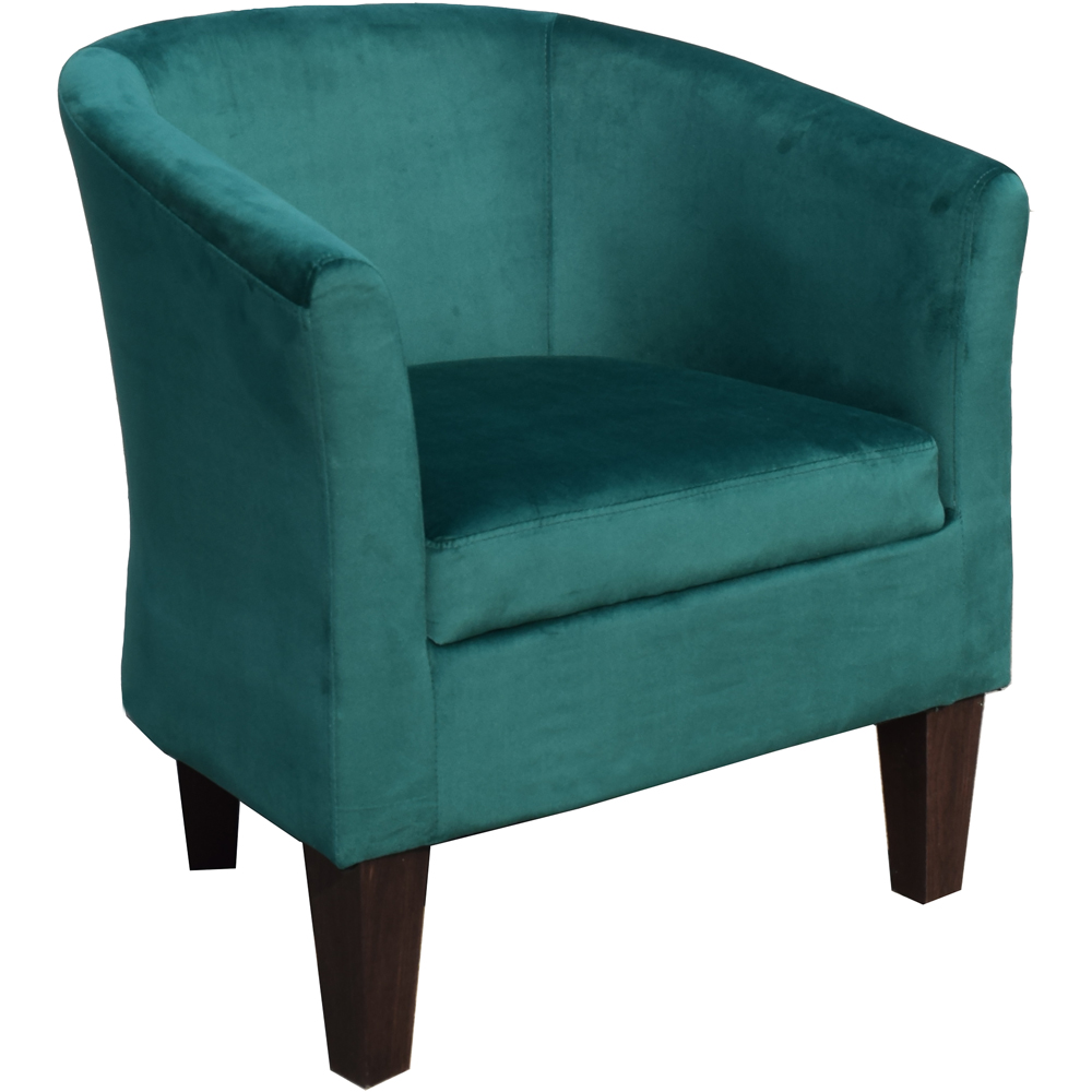 Comfy Living Green Brushed Velvet Tub Chair Image 2