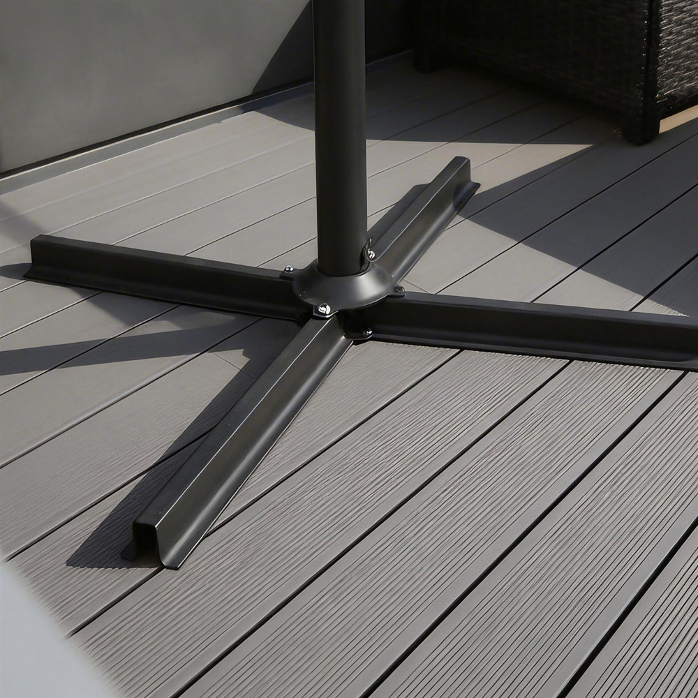 Home Source Palmera Grey Solar LED Cantilever Parasol 3m Image 5