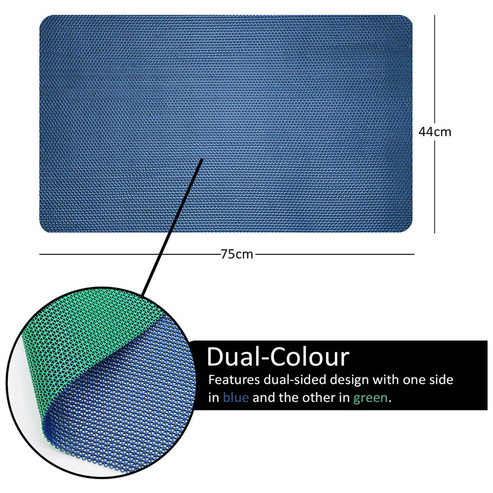 Nicoman Reversible Blue and Green Shower Mat 75 x 44cm Image 4