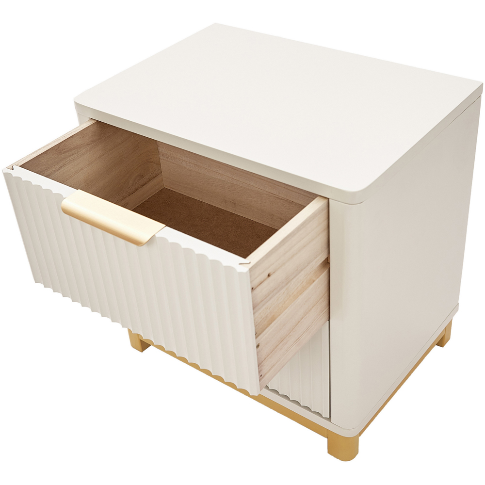 Molino 2 Drawer White Bedside Table Image 5