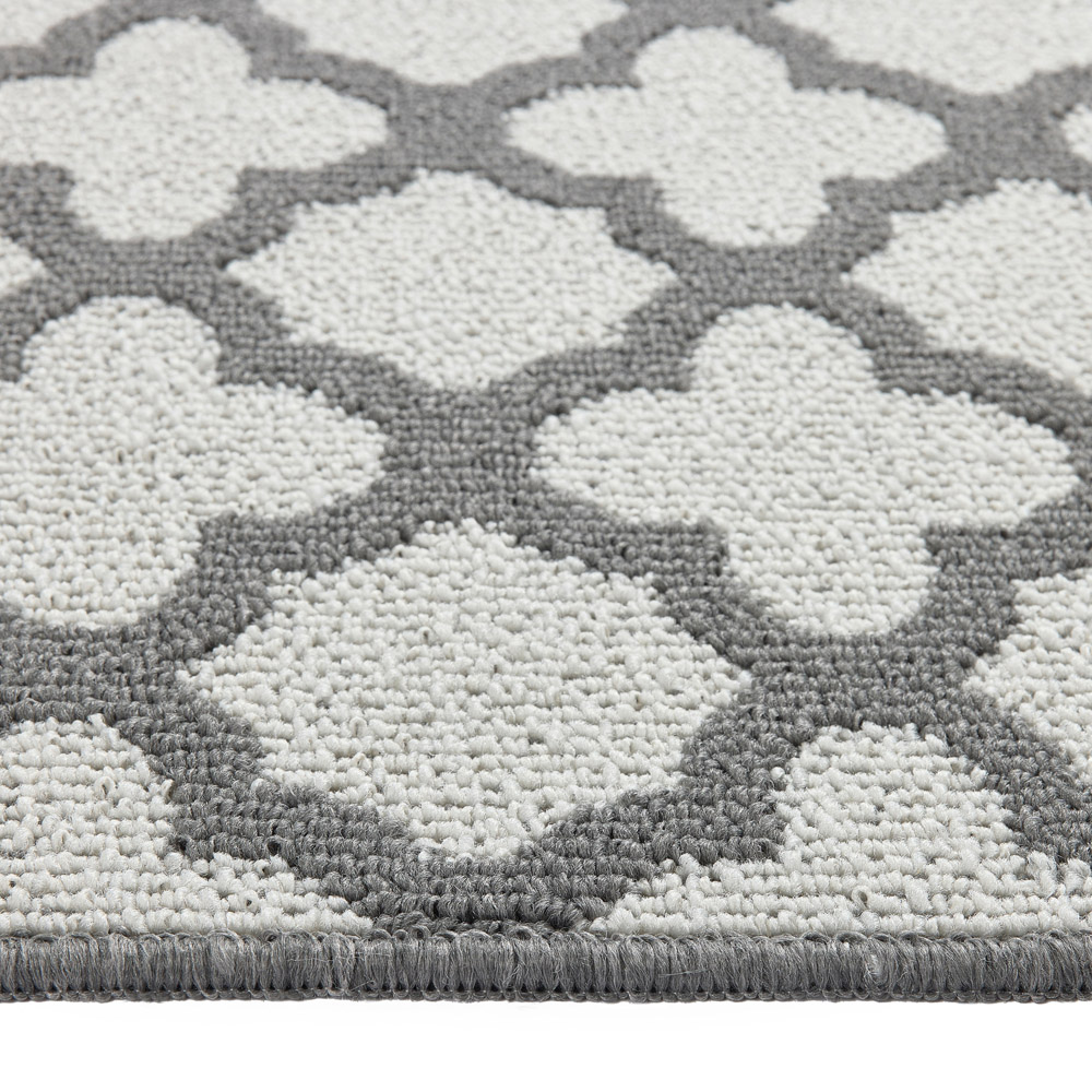 My Mat Silver Moroccan Tile Stain Resistant Runner 67 x 200cm Image 3