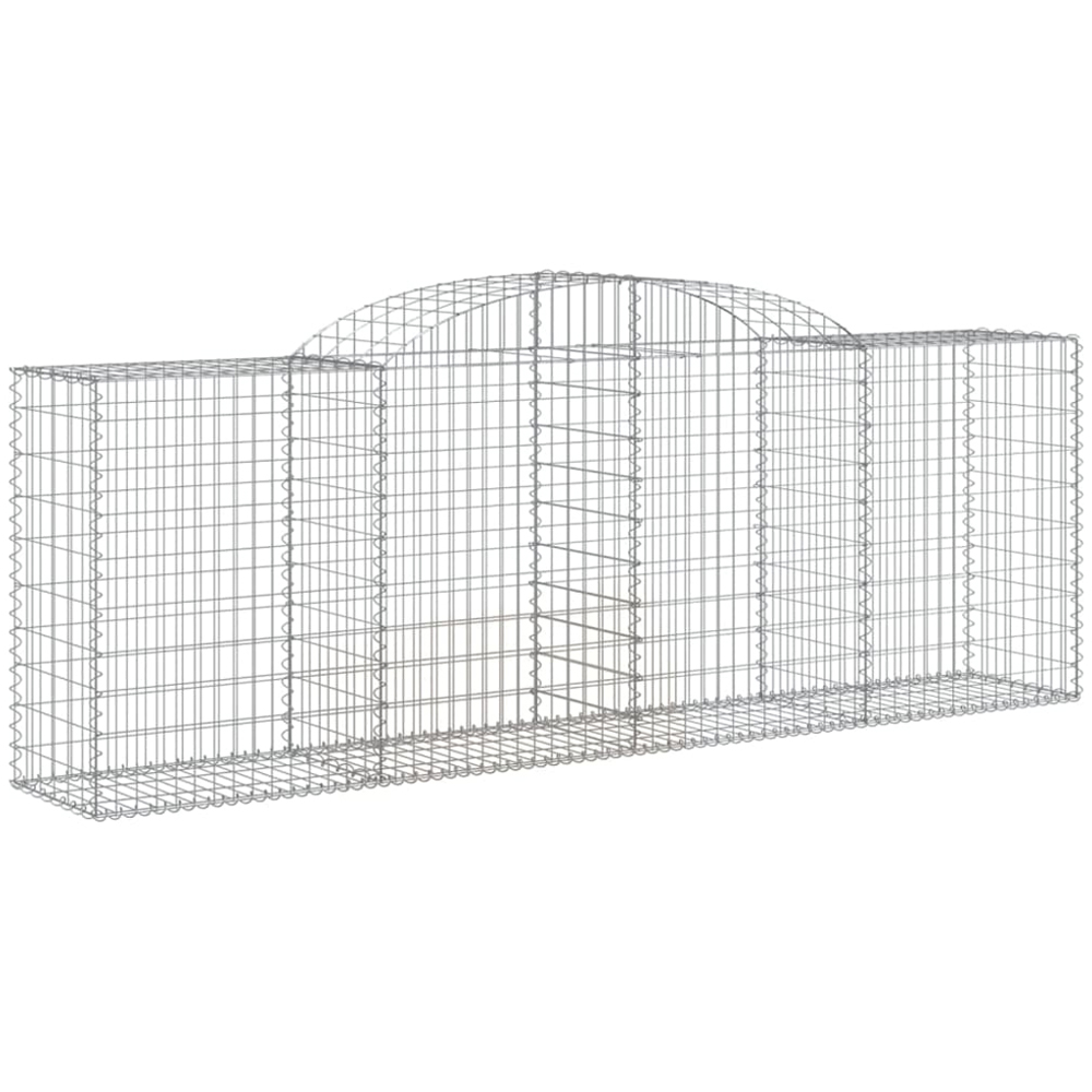 vidaXL Silver Galvanised Iron Arched Gabion Basket 300 x 50 x 100/120cm 4 Pack Image 1