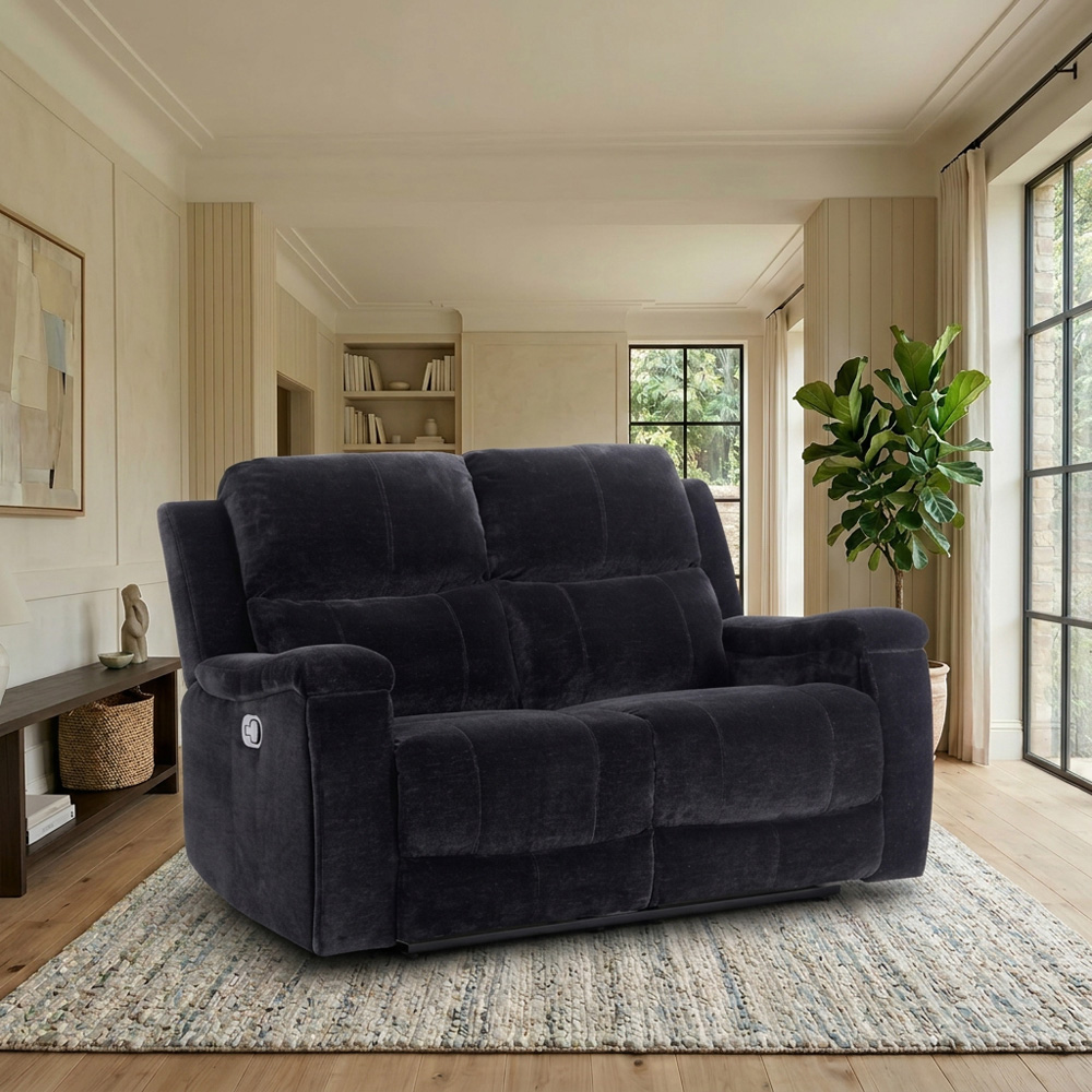 Ledbury 2 Seater Recliner Sofa Black Image 1