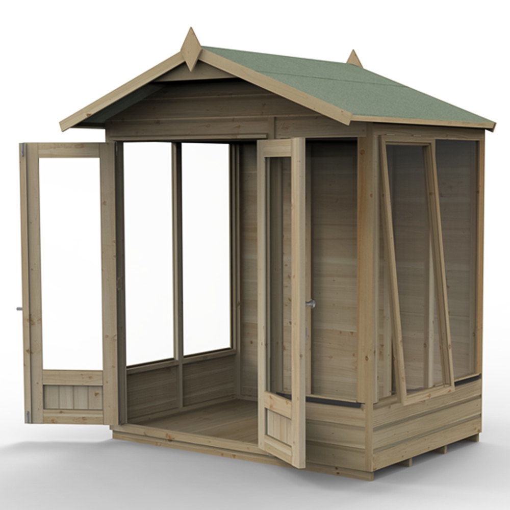Forest Garden Beckwood 6 x 4ft Single Opening Shiplap Apex Summerhouse Image 5