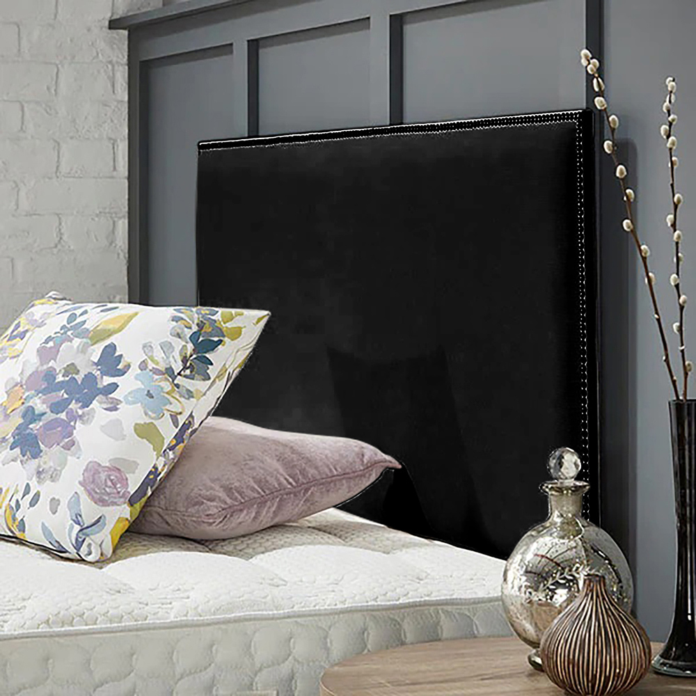 Eleganza Home Riely Single Black Naples Strutted Headboard Image 2