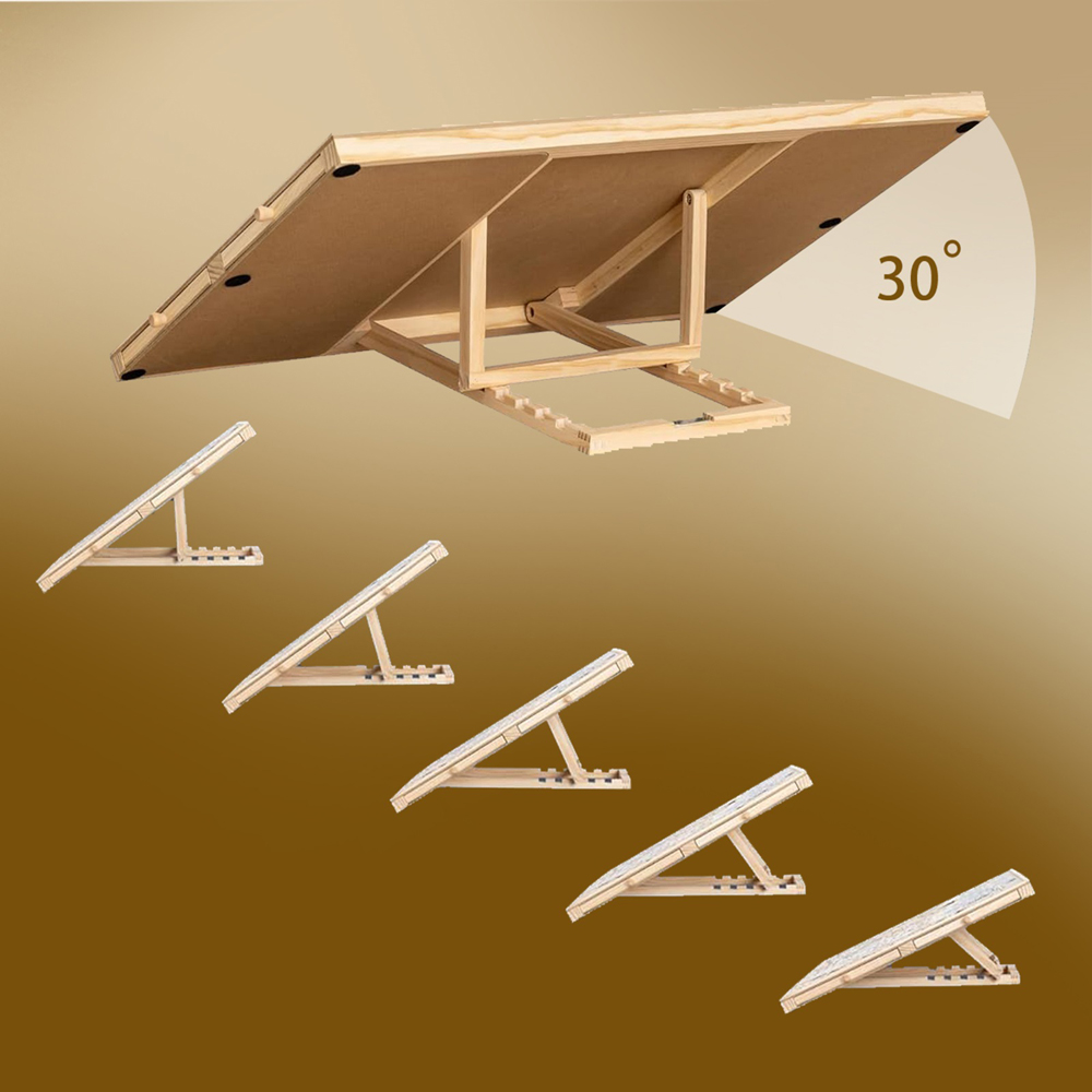 Gr8 Home 4 Drawer Adjustable Wooden Jigsaw Puzzle Table Image 5