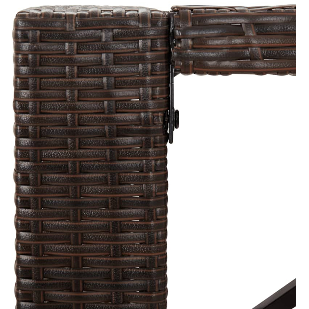 vidaXL Brown and Black Polyrattan Glass Top Bar Table 110 x 80 x 185cm Image 5