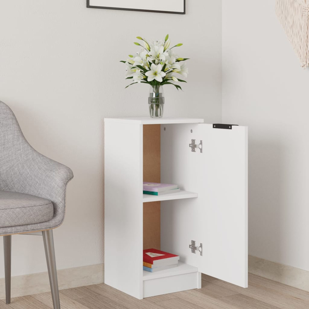 vidaXL Single Door White Sideboard Image 3