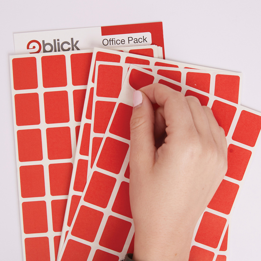 Blick Red Rectangular Self Adhesive Office Stickers 19 x 25mm 960 Pack Image 2