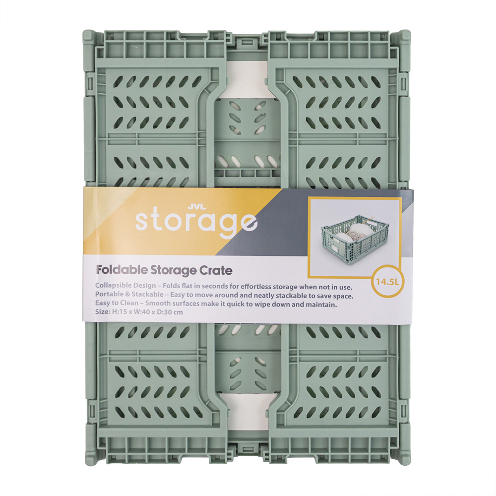 JVL Stackit Green Foldable Storage Crate 14.5L Image 8