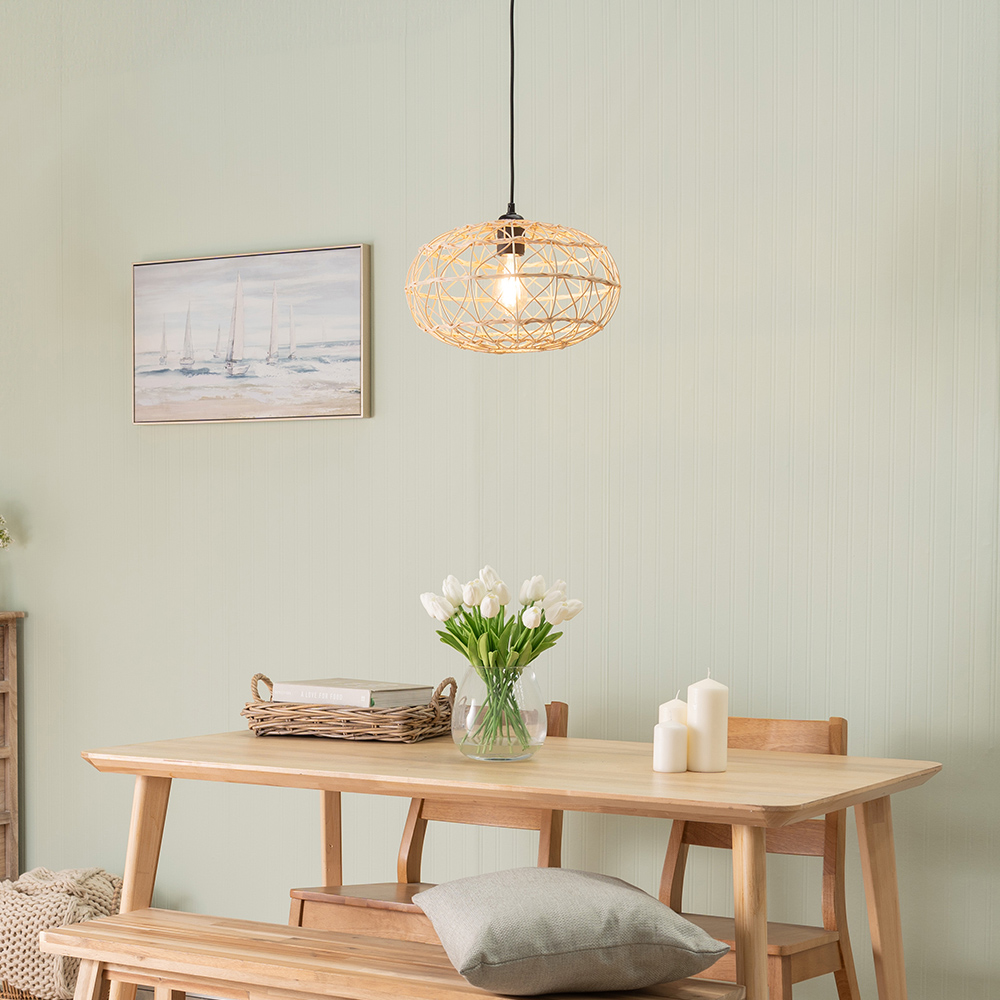 ValueLights Caspian Natural Rattan Pendant Shade Image 2
