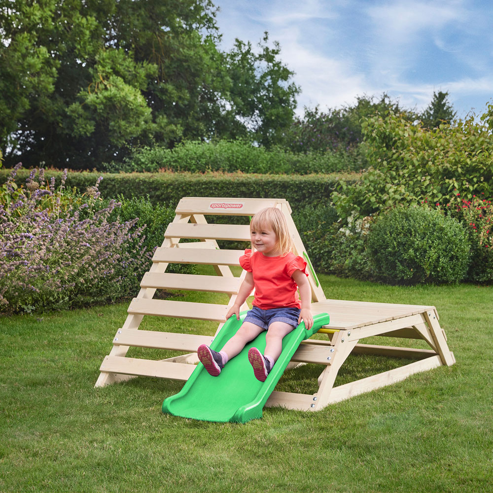 Sportspower Kids Wooden Climb and Slide Playset Image 5